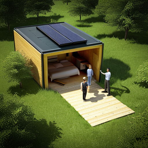 An image showcasing a sturdy underground shelter, nestled within a dense forest
