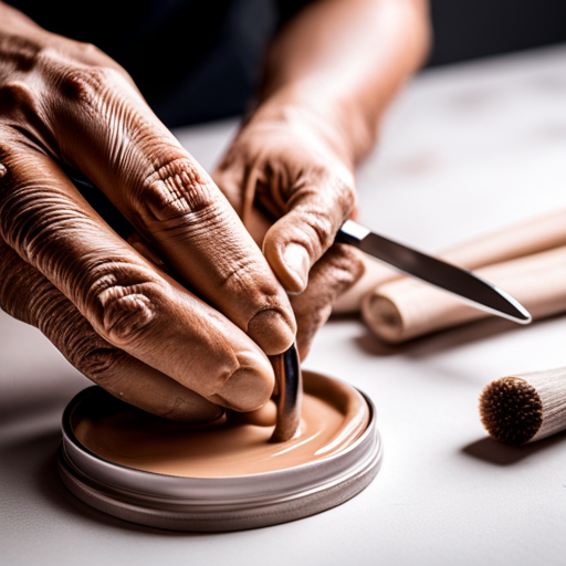 An image featuring a close-up of hands gently applying a smooth, cool layer of natural clay onto a wound